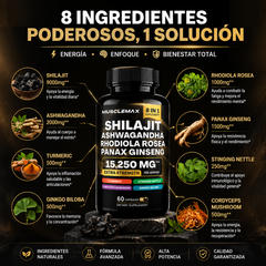 Shilajit Suplemento Natural Energizante ingredientes - NaroStore