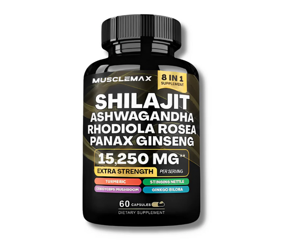 Shilajit + Ashwagandha + Rodiola Rosea + Panax Ginseng – Suplemento Energizante Natural 60 Cápsulas